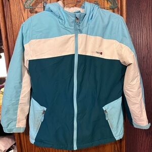 Swiss Tech Teal and Cream Kids Puffer Jacket